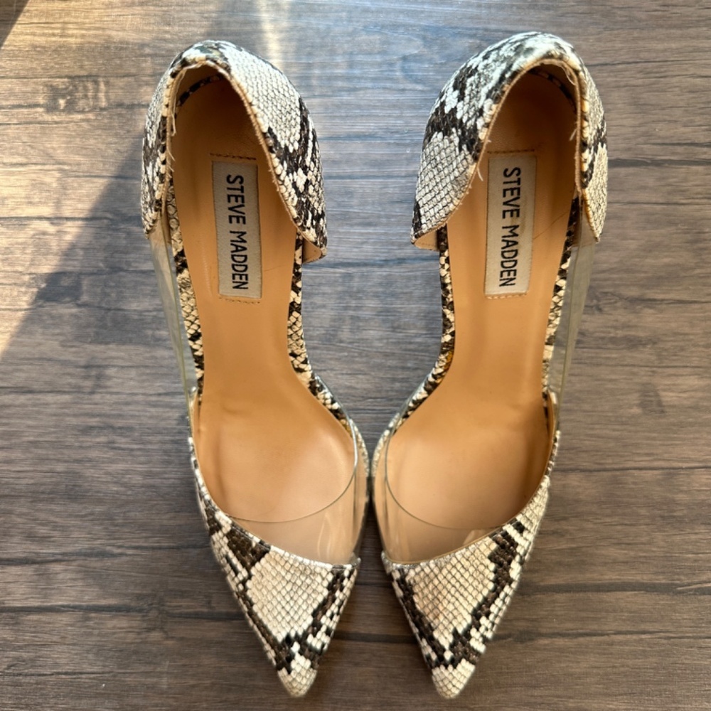 *Steve Madden* Reptile Print Pointed Toe Heels Si… - image 2
